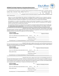 Document preview: Affidavit for 30-day Temporary or Permanent Electric Service - City of Miami, Florida