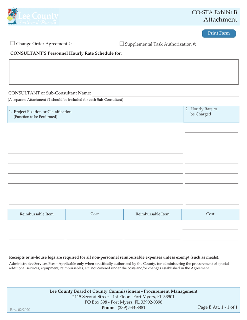 Form CO-STA Exhibit B - Fill Out, Sign Online and Download Fillable PDF ...