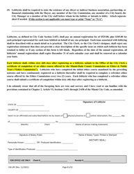 Form CM-LRF Lobbyist Registration Form - City of Miami, Florida, Page 2