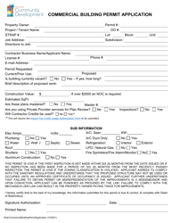 Document preview: Commercial Building Permit Application - Lee County, Florida