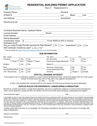 &quot;Residential Building Permit Application&quot; - Lee County, Florida