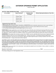Exterior Openings Permit Application - Lee County, Florida, Page 2