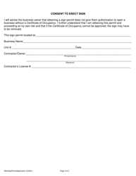 Sign Permit Application - Lee County, Florida, Page 2