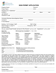 Document preview: Sign Permit Application - Lee County, Florida
