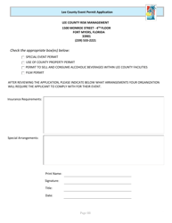 Event Permit Application - Lee County, Florida, Page 12