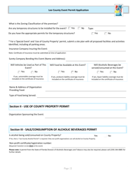 Event Permit Application - Lee County, Florida, Page 3