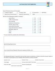 Event Permit Application - Lee County, Florida, Page 4