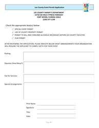 Event Permit Application - Lee County, Florida, Page 7