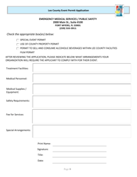 Event Permit Application - Lee County, Florida, Page 9