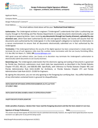 Document preview: Design Professional Digital Signature Affidavit - Lee County, Florida
