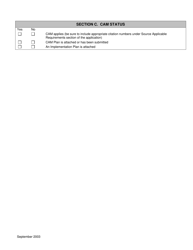 Addendum 3 Cam Applicability Worksheet for Sources - City of Philadelphia, Pennsylvania, Page 2