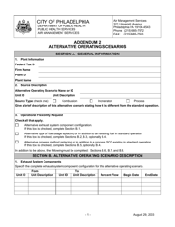 Document preview: Addendum 2 Alternative Operating Scenarios - City of Philadelphia, Pennsylvania