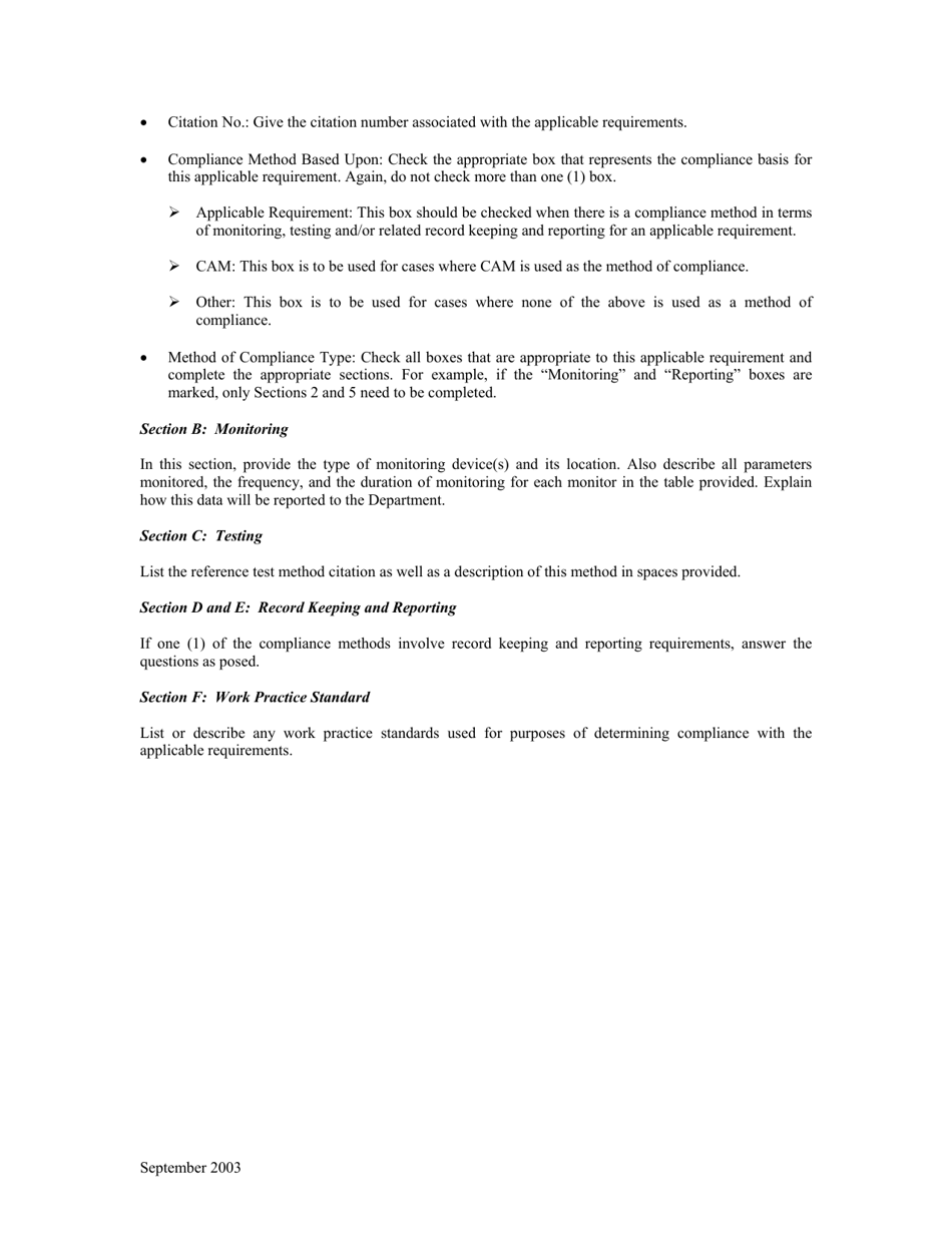 Instructions for Addendum 1 Method of Compliance Worksheet - City of Philadelphia, Pennsylvania, Page 2