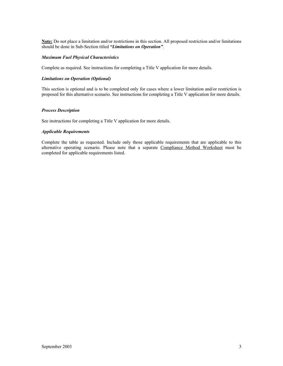 Instructions for Addendum 2 Alternative Operating Scenarios - City of Philadelphia, Pennsylvania, Page 3
