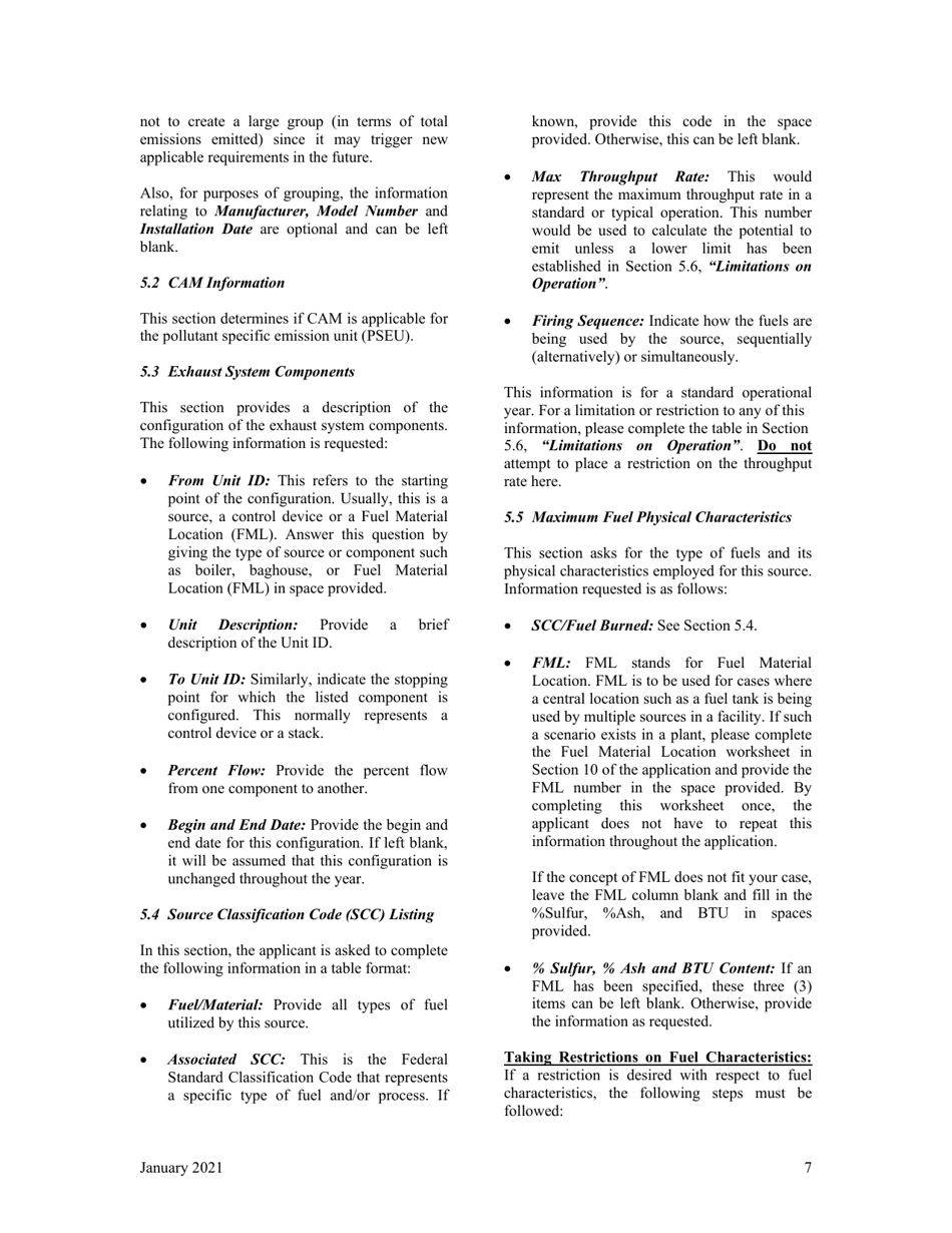 Instructions for Title V Operating Permit - City of Philadelphia, Pennsylvania, Page 7