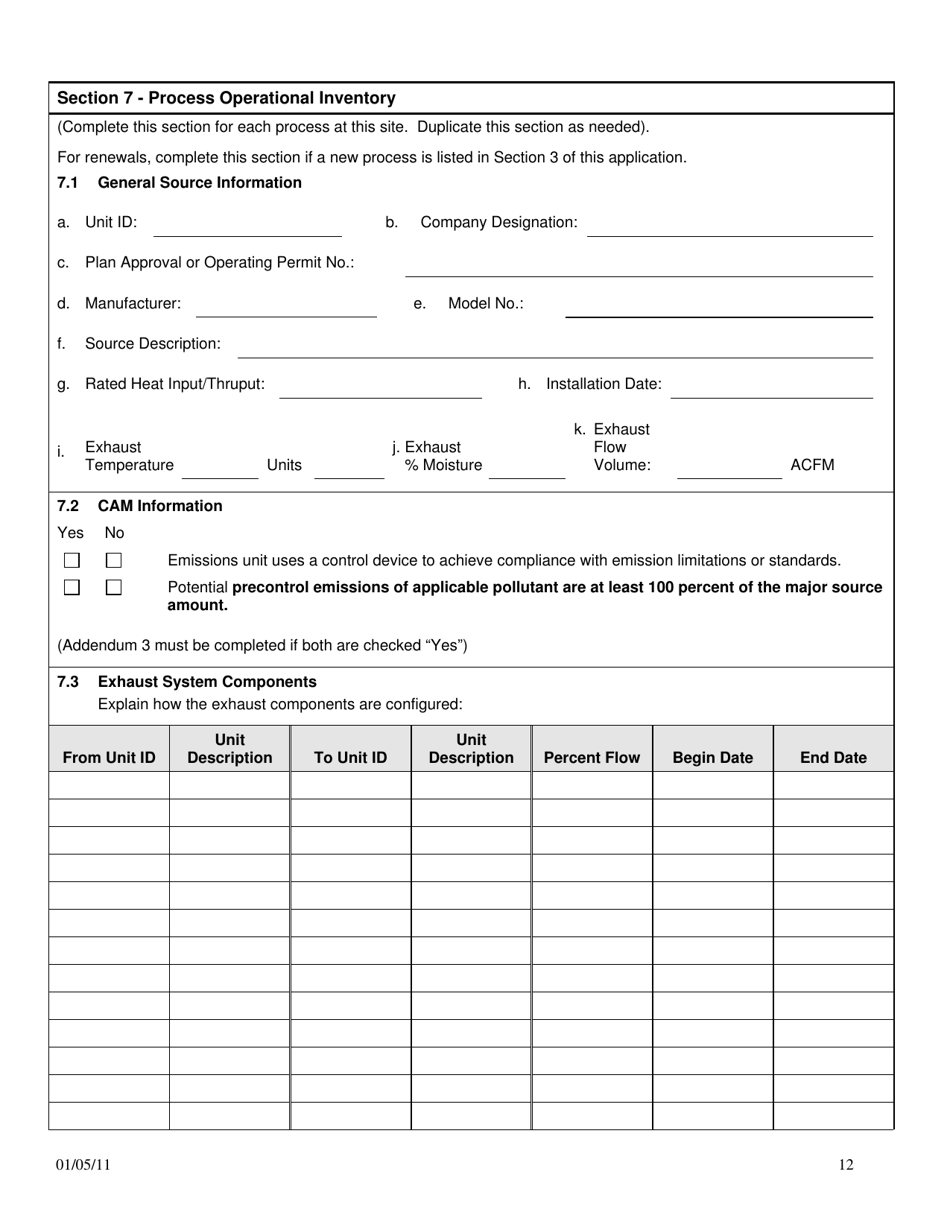 Title V Operating Permit Application - City of Philadelphia, Pennsylvania, Page 12