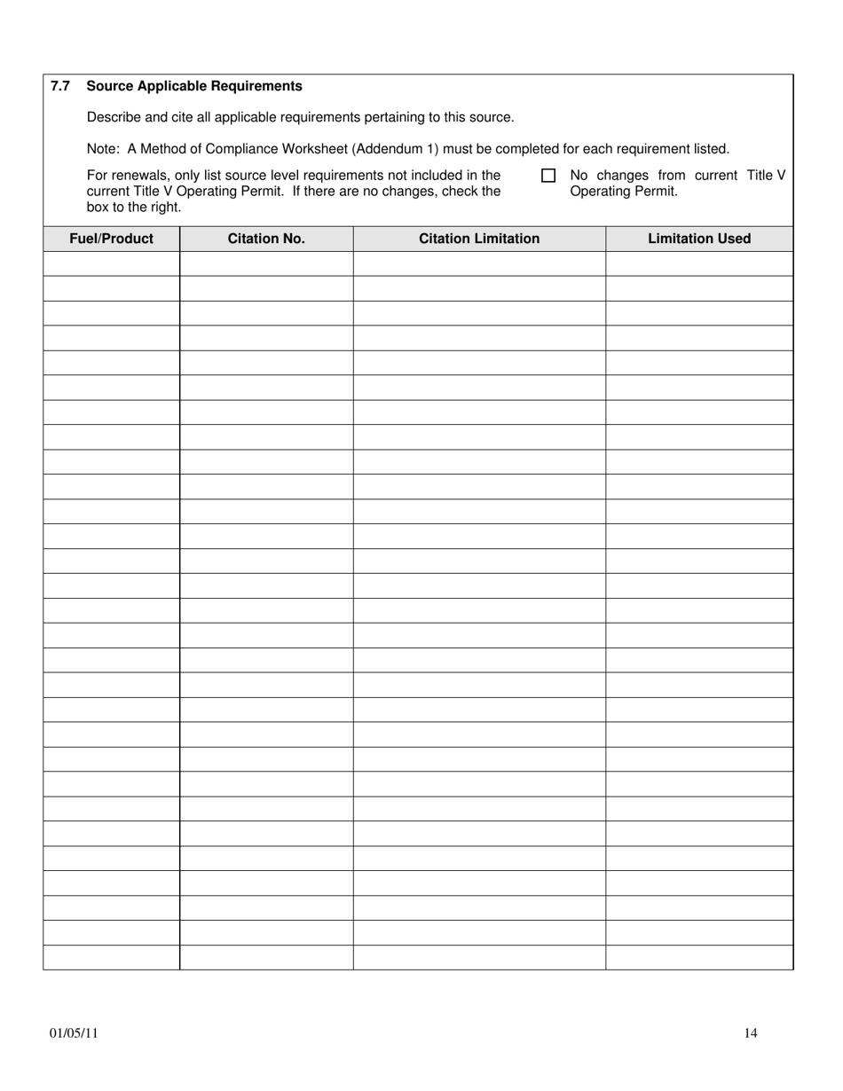 Title V Operating Permit Application - City of Philadelphia, Pennsylvania, Page 14