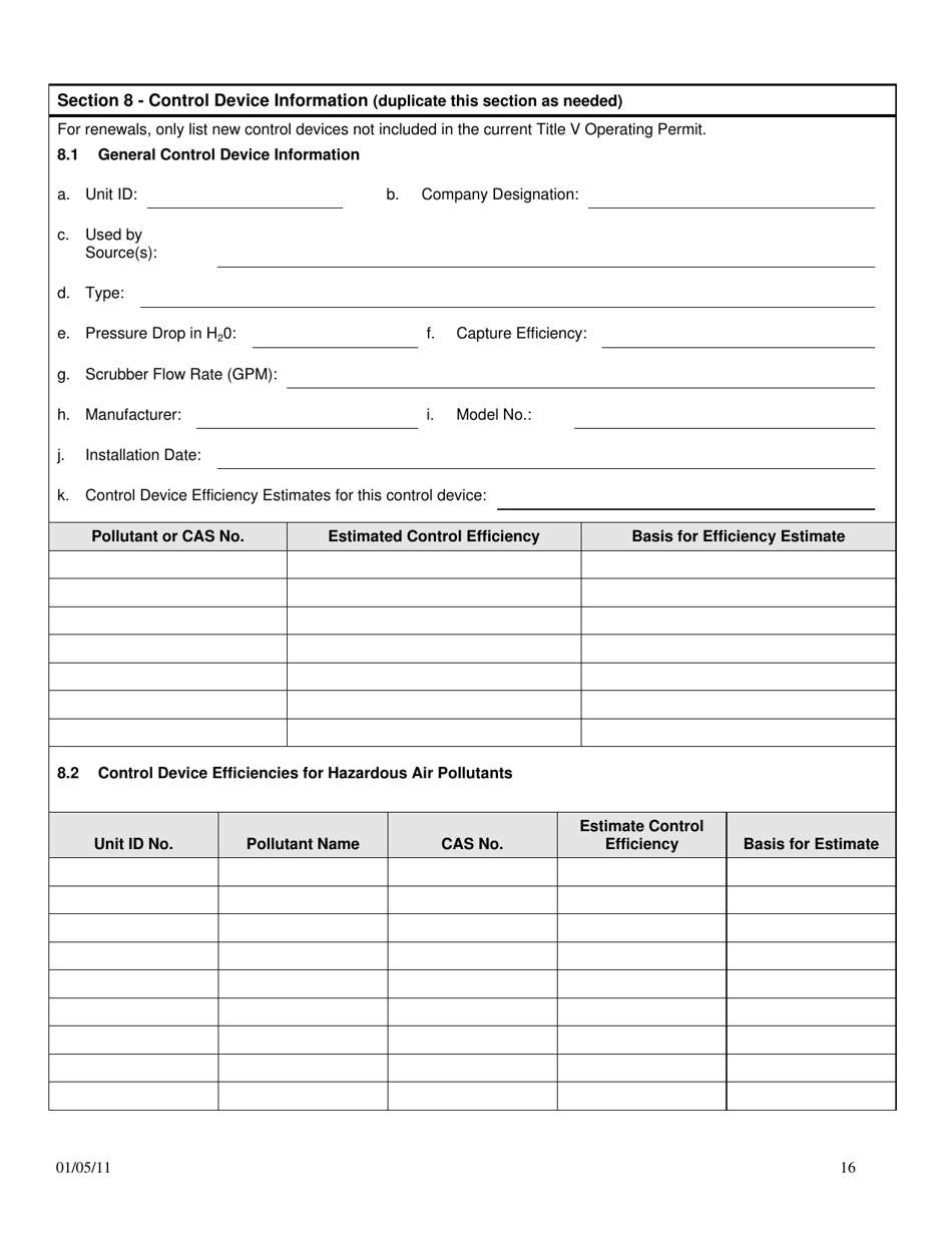 Title V Operating Permit Application - City of Philadelphia, Pennsylvania, Page 16