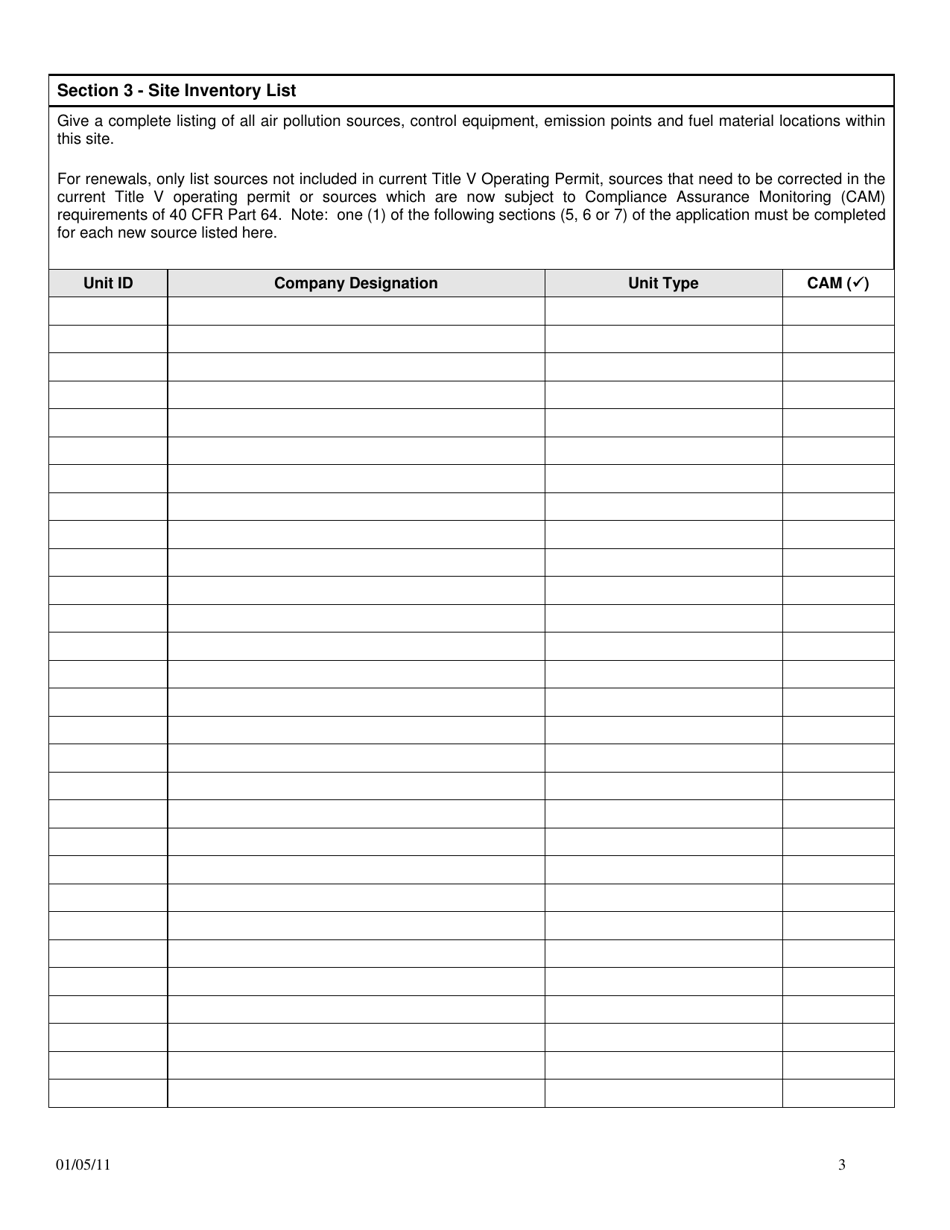 Title V Operating Permit Application - City of Philadelphia, Pennsylvania, Page 3