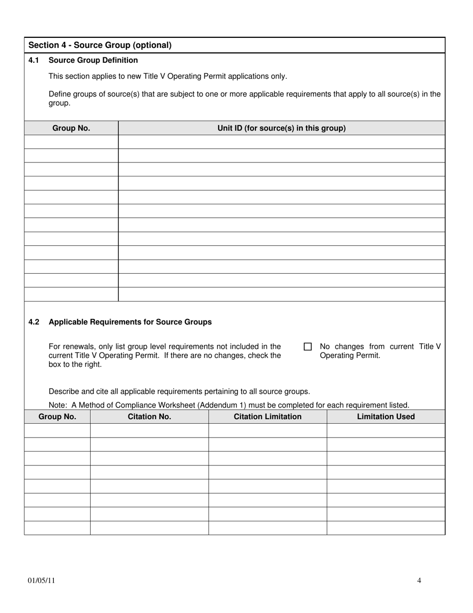 Title V Operating Permit Application - City of Philadelphia, Pennsylvania, Page 4