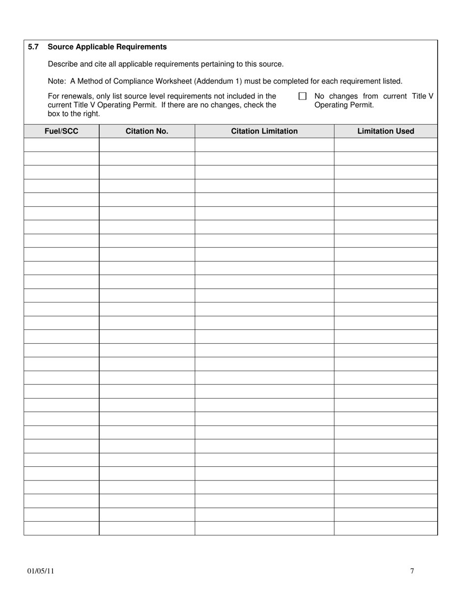 Title V Operating Permit Application - City of Philadelphia, Pennsylvania, Page 7