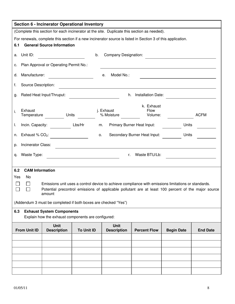Title V Operating Permit Application - City of Philadelphia, Pennsylvania, Page 8