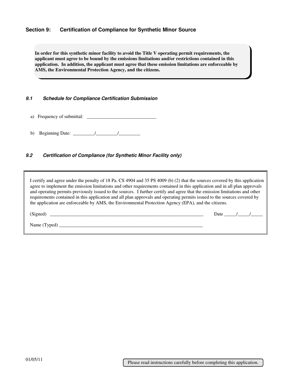 Synthetic Minor Operating Permit Application - City of Philadelphia, Pennsylvania, Page 17