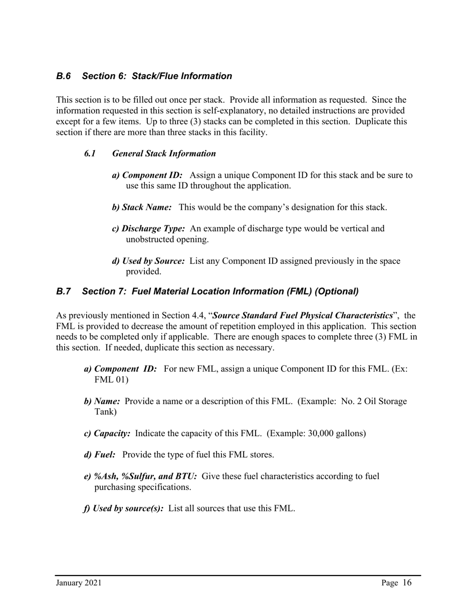 Instructions for Synthetic Minor Operating Permit Application - City of Philadelphia, Pennsylvania, Page 17