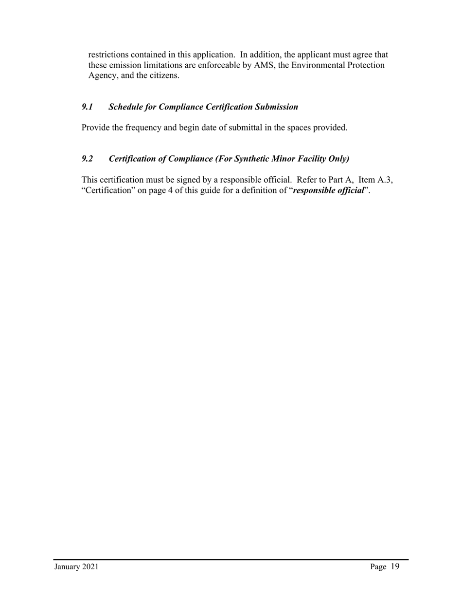 Instructions for Synthetic Minor Operating Permit Application - City of Philadelphia, Pennsylvania, Page 20