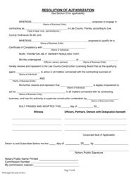 Application for Certificate of Competency - Lee County, Florida, Page 7