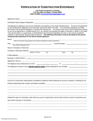 Application for Certificate of Competency - Lee County, Florida, Page 8