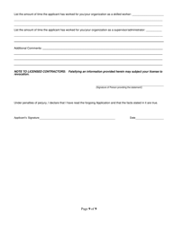 Application for Certificate of Competency - Lee County, Florida, Page 9