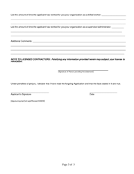 Application for Journeyman Certificate of Competency - Lee County, Florida, Page 5