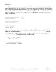 Comprehensive Plan Map Amendment Application Form - Lee County, Florida, Page 5