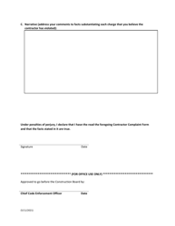 Contractor Complaint Form - Lee County, Florida, Page 2