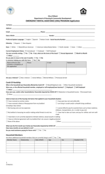 Document preview: Emergency Rental Assistance (Era) Program Application - City of Miami, Florida