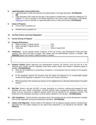 Application for Administrative Variance - Lee County, Florida, Page 2
