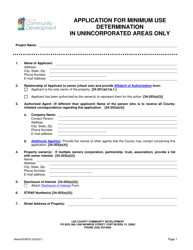 Document preview: Application for Minimum Use Determination - Lee County, Florida