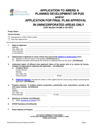 Document preview: Application to Amend a Planned Development or Pud and/or Application for Final Plan Approval - Lee County, Florida