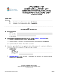 &quot;Application for an Essentially Built-Out Determination Public Hearing&quot; - Lee County, Florida