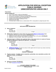 Application for Special Exception Public Hearing - Lee County, Florida