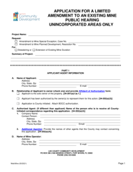 Application for a Limited Amendment to an Existing Mine Public Hearing - Lee County, Florida