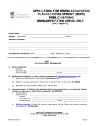 Application for Mining Excavation Planned Development (Mepd) Public Hearing - Lee County, Florida