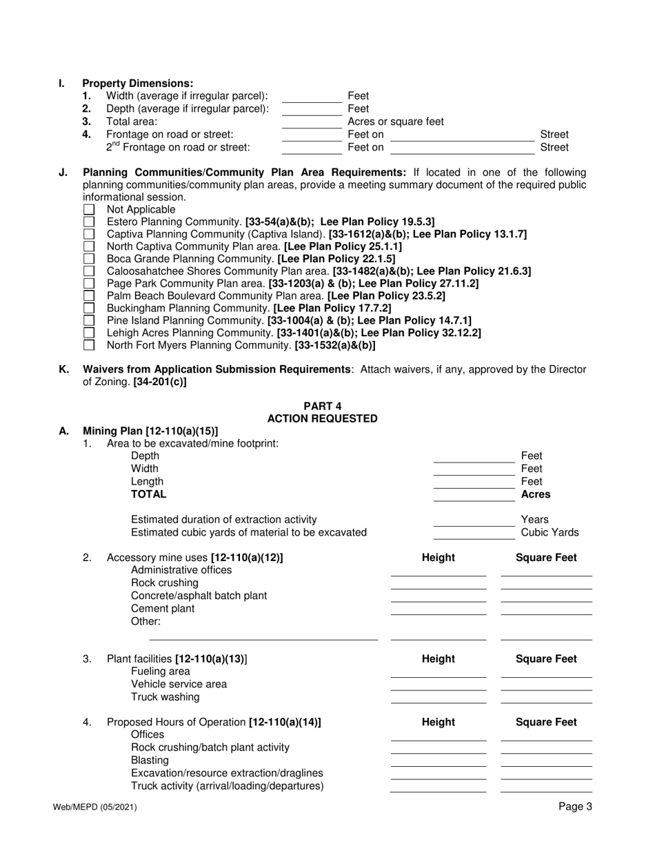 Application for Mining Excavation Planned Development (Mepd) Public Hearing - Lee County, Florida, Page 3