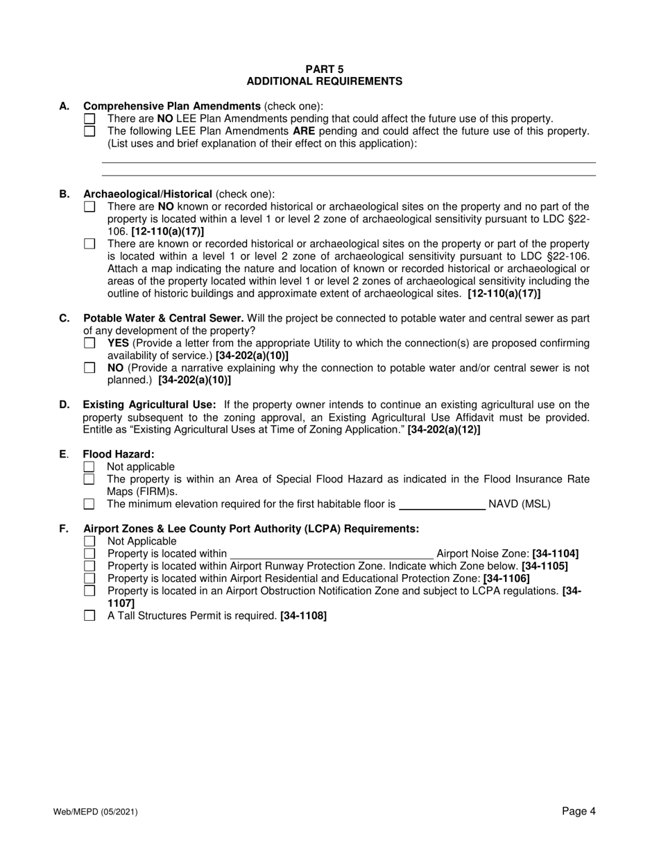 Application for Mining Excavation Planned Development (Mepd) Public Hearing - Lee County, Florida, Page 4