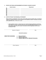 Request for Submittal Requirement Waiver - Lee County, Florida, Page 2