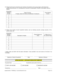 Income Certification Form - Density Bonus Program - Lee County, Florida, Page 2