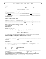 Document preview: Commercial Driver Application Form - Washington