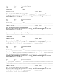 Commercial Driver Application Form - Washington, Page 2