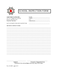 School Inspection Form - Utah, Page 3